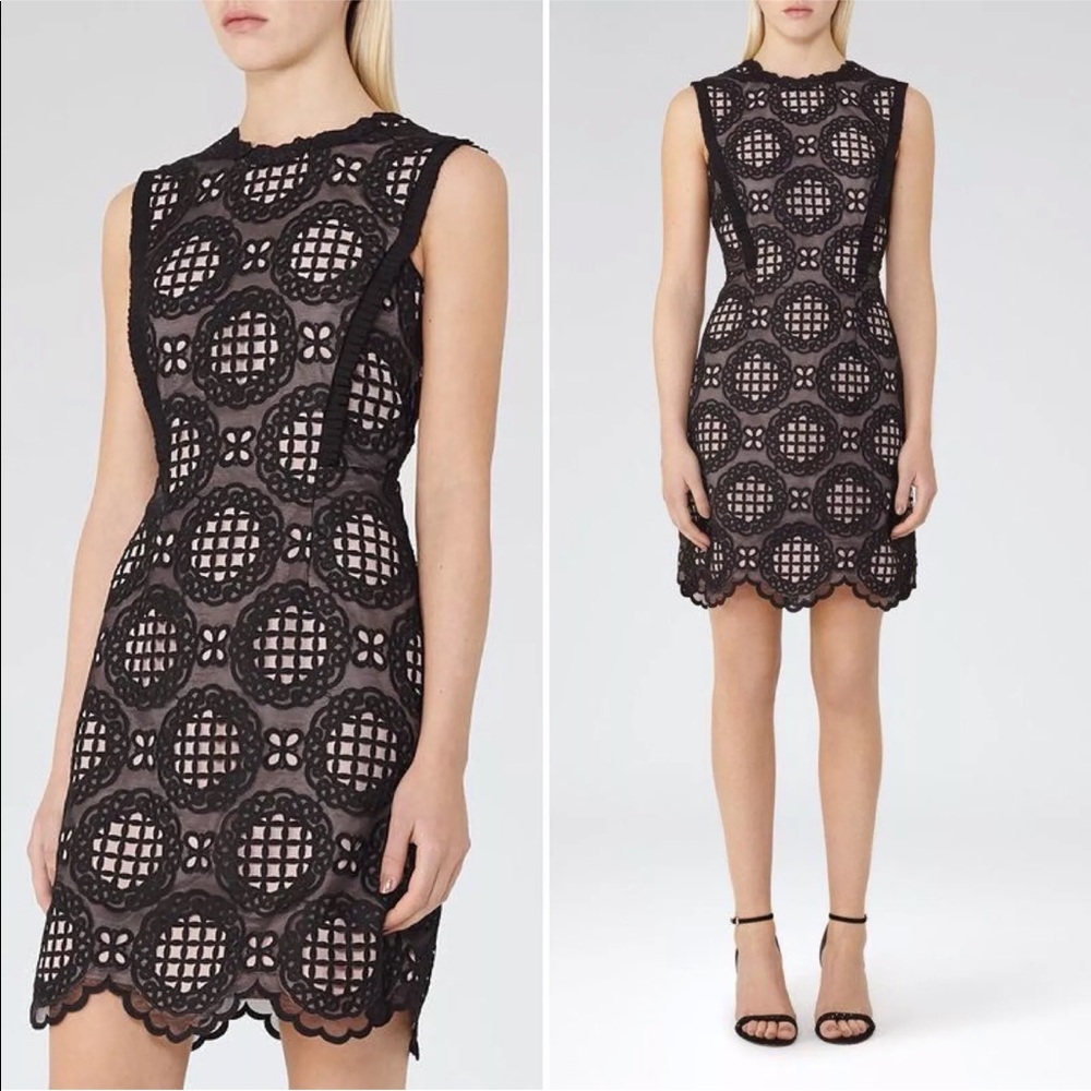 NEW Reiss Dixie Graphic Lace Dress Size 4